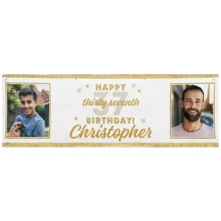 Golden Years Birthday Photo Banner