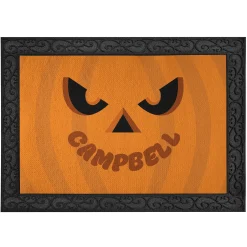Goofy Pumpkin Faces Doormat