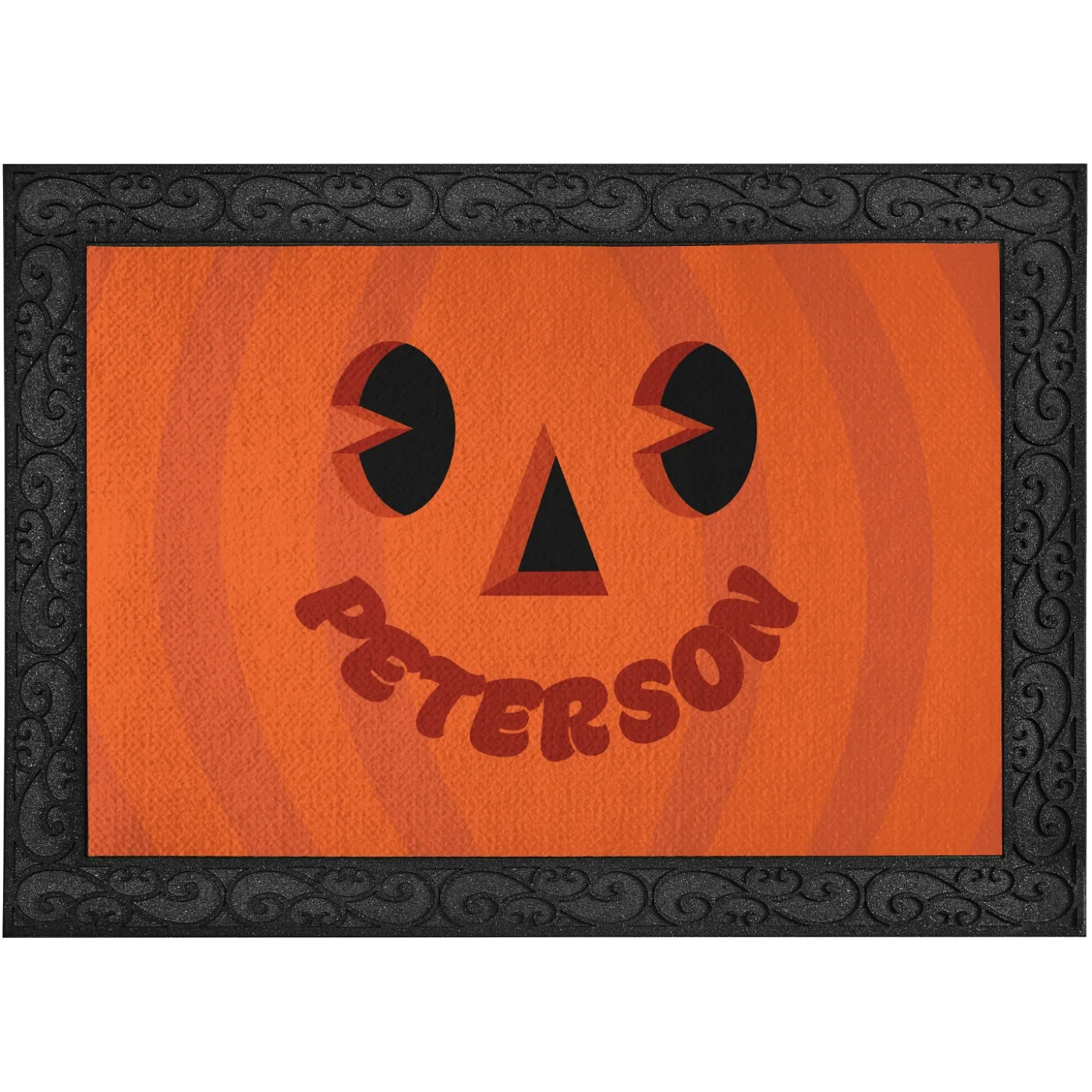 Goofy Pumpkin Faces Doormat
