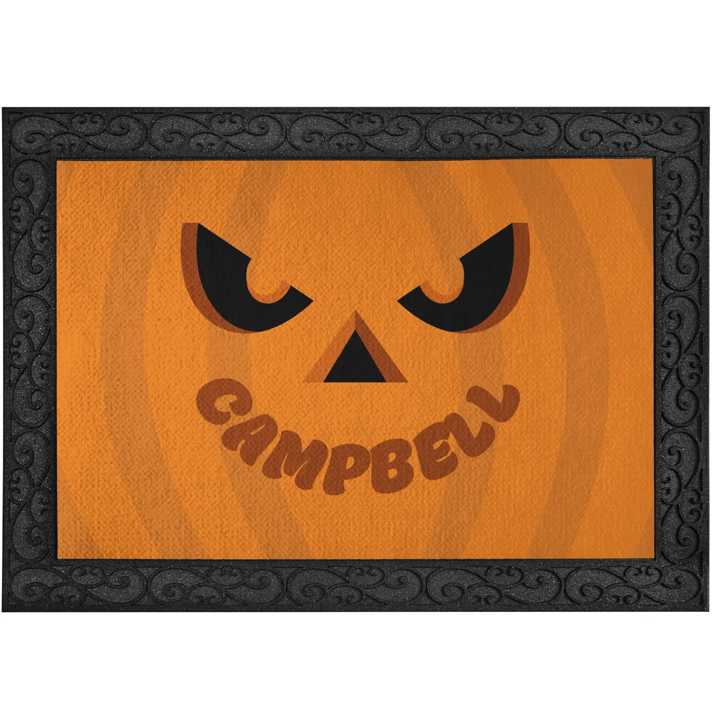Goofy Pumpkin Faces Doormat