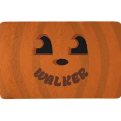 Goofy Pumpkin Faces Doormat