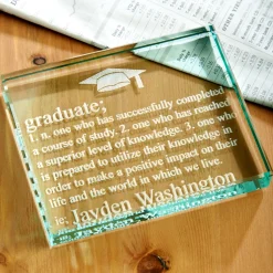 Graduate Definition Glass Paperweight