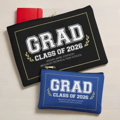 Graduation Scroll School Colors Zipper Pouch