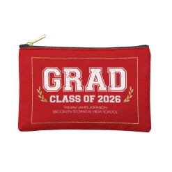 Graduation Scroll School Colors Zipper Pouch