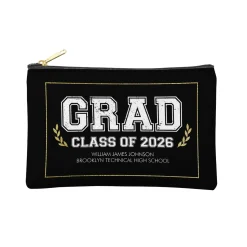 Graduation Scroll School Colors Zipper Pouch