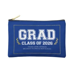 Graduation Scroll School Colors Zipper Pouch
