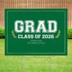 Graduation Scroll School Colors Yard Sign