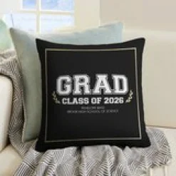 Graduation Scroll School Colors Throw Pillow