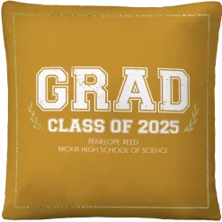 Graduation Scroll School Colors Throw Pillow