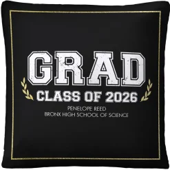Graduation Scroll School Colors Throw Pillow