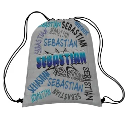 Graffiti Name Allover Print Drawstring Bags