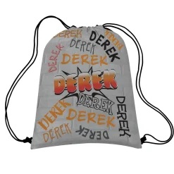 Graffiti Name Allover Print Drawstring Bags