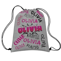 Graffiti Name Allover Print Drawstring Bags
