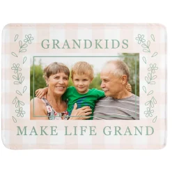 Grandkids Make Life Grand Photo Plush Blanket
