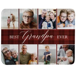 Grandpa & Dad Photo Landscape Plush Blanket
