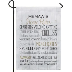 Grandparents Rules Garden Flag