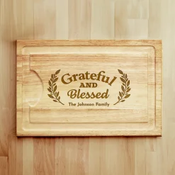 Grateful and Blessed Maple Wood Cutting Board