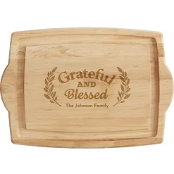 Grateful and Blessed Maple Wood Cutting Board