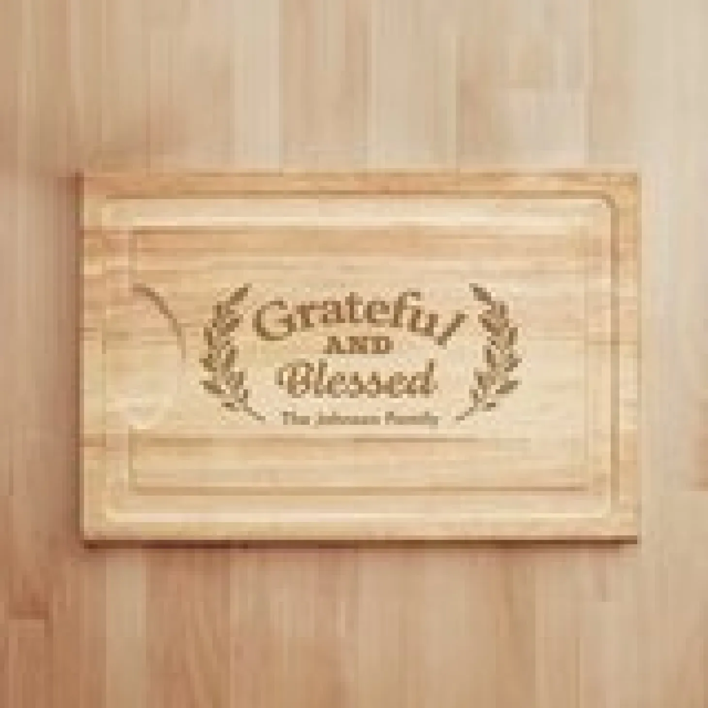 Grateful and Blessed Maple Wood Cutting Board