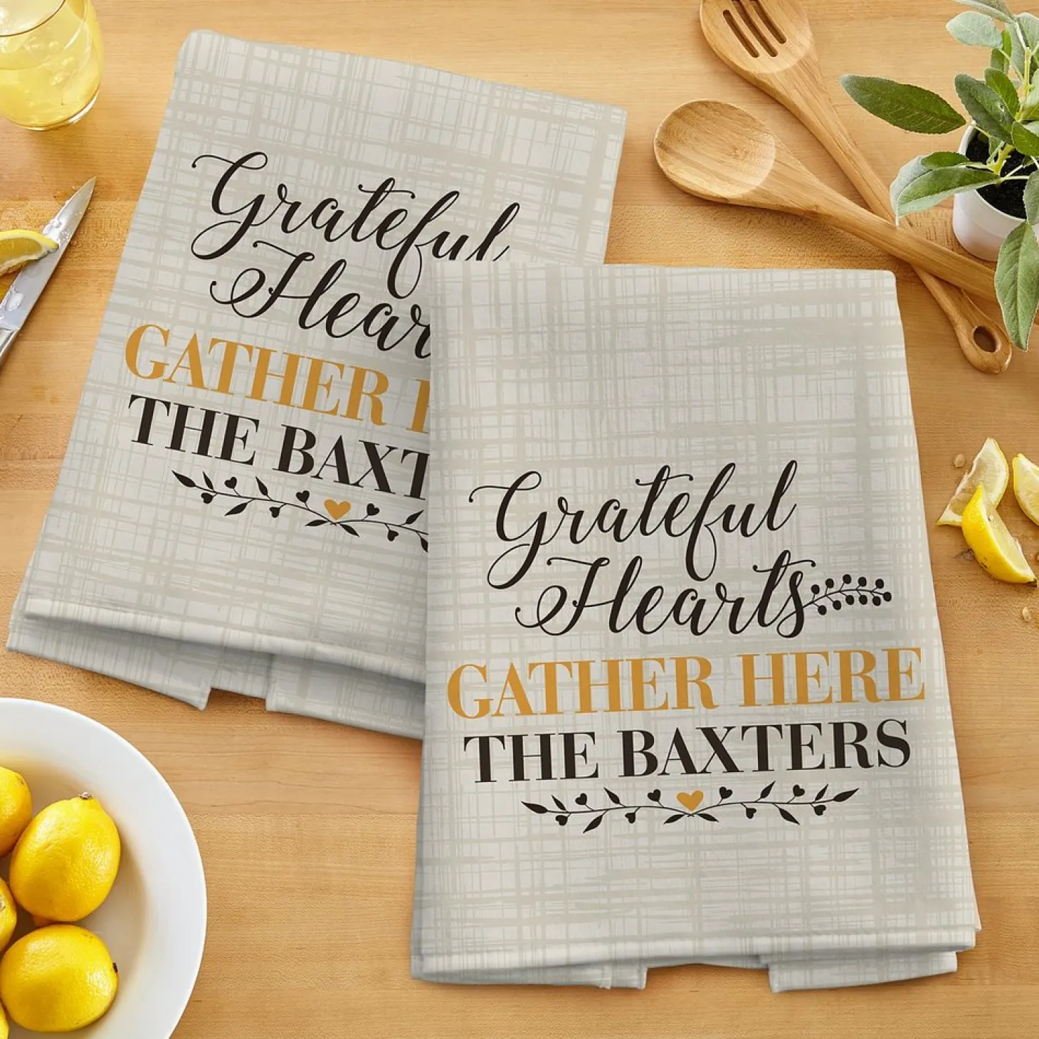 Grateful Hearts Kitchen Towel