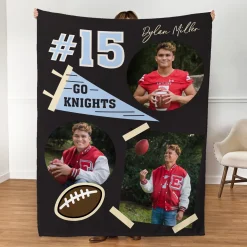 Gridiron MVP Photo Plush Blanket