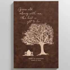 Grow Old with Me Leather Wall Art
