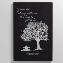 Grow Old with Me Leather Wall Art