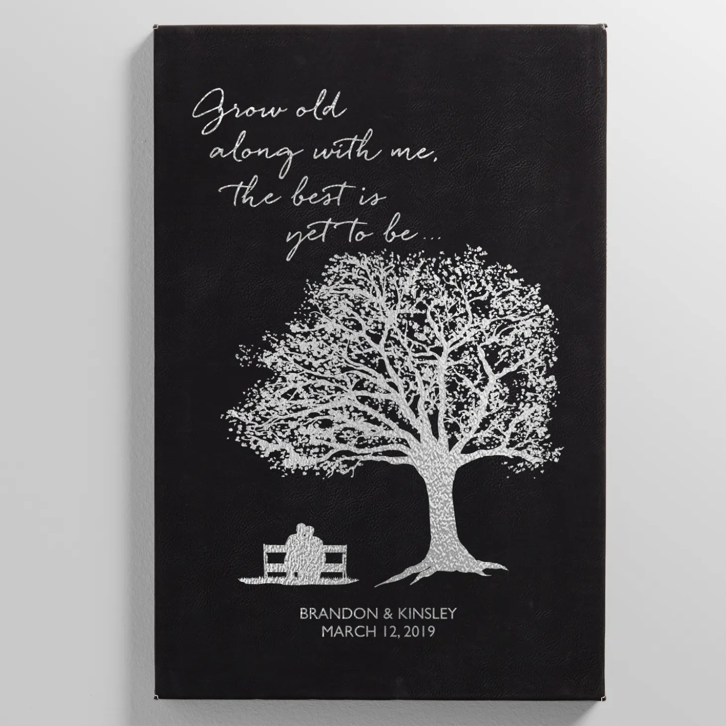 Grow Old with Me Leather Wall Art
