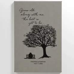 Grow Old with Me Leather Wall Art