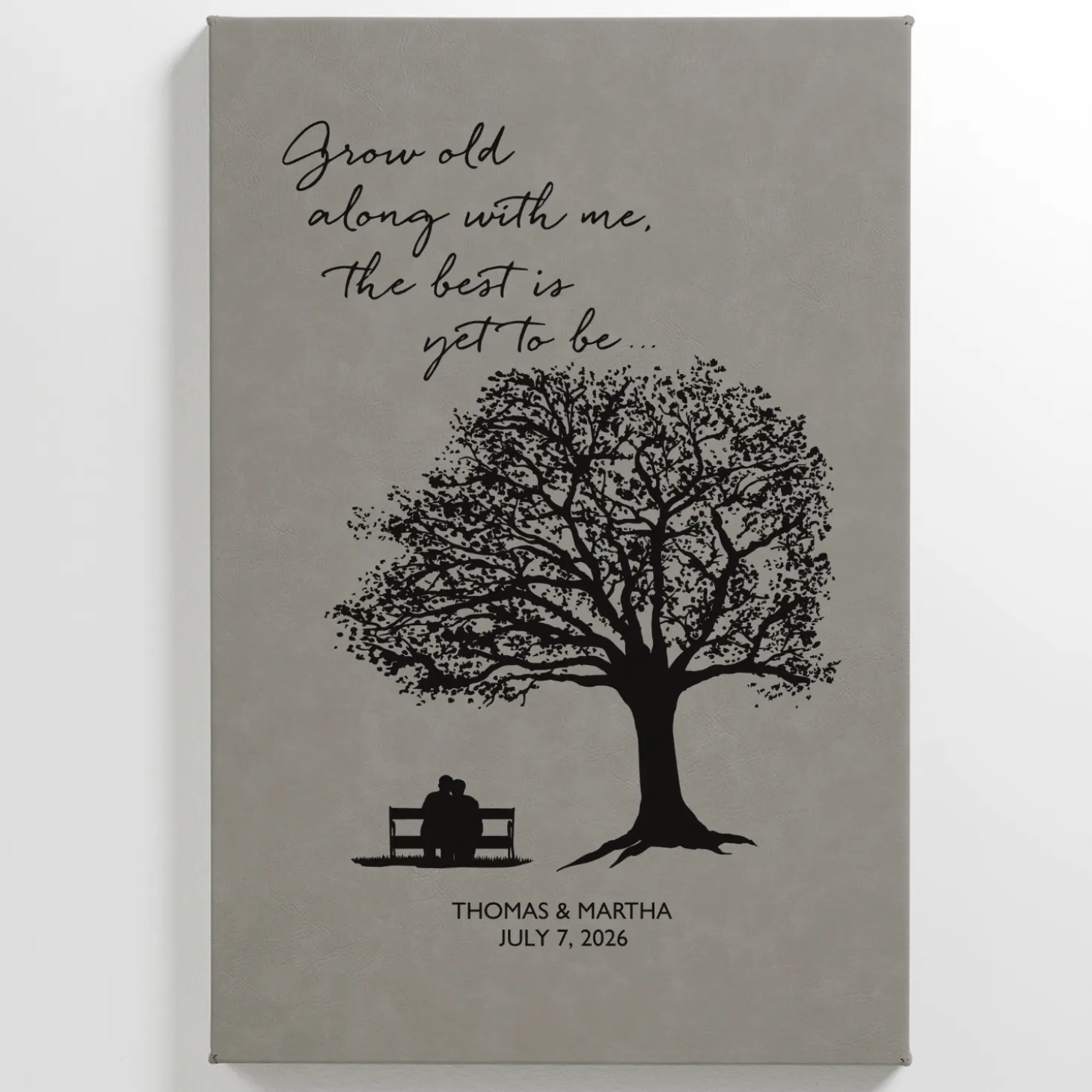 Grow Old with Me Leather Wall Art