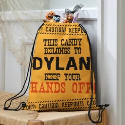 Hands Off My Candy Allover Print Halloween Drawstring Bag