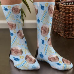 Hanukkah Photo Socks