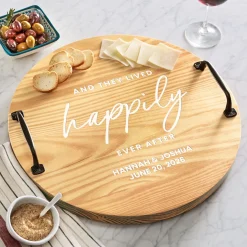 Happily Ever After Classic Pine Wood Barrel Tray