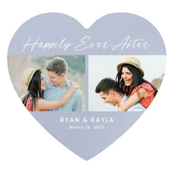 Happily Ever After Photo Wood Heart Wall Sign