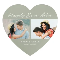 Happily Ever After Photo Wood Heart Wall Sign