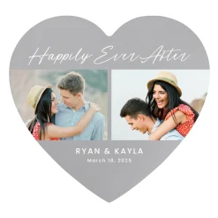 Happily Ever After Photo Wood Heart Wall Sign