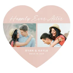 Happily Ever After Photo Wood Heart Wall Sign