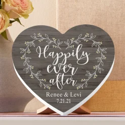 Happily Ever After Wood Heart