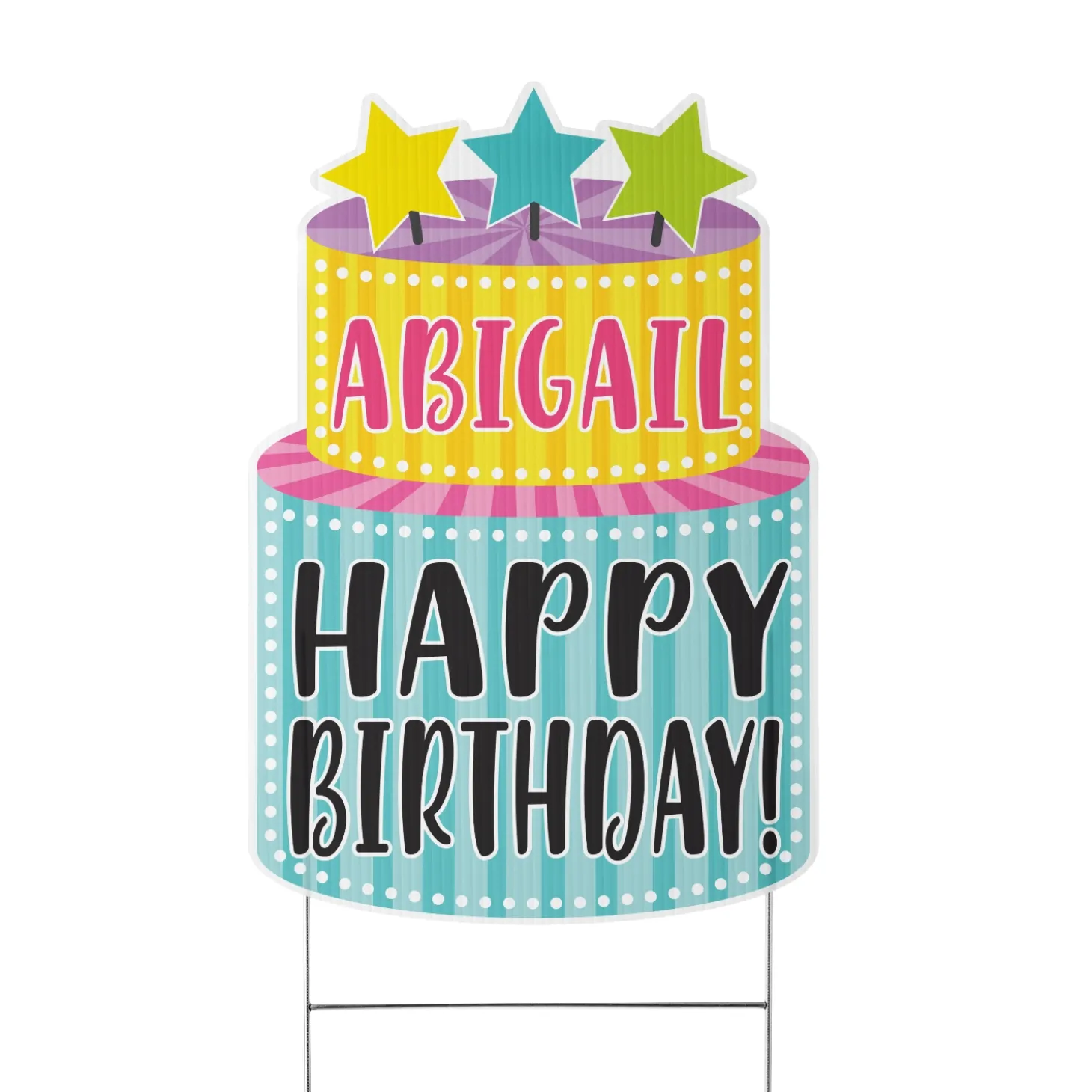 Happy Birthday Cake Yard Sign