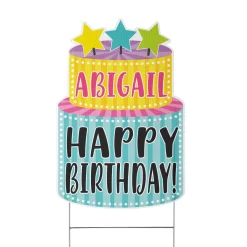 Happy Birthday Cake Yard Sign