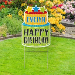 Happy Birthday Cake Yard Sign