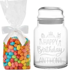 Happy Birthday! Glass Treat Jar