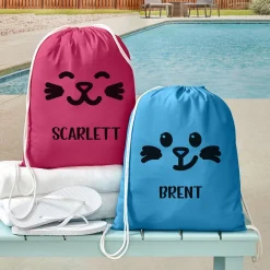 Happy Bunny Faces Drawstring Bag