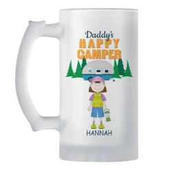 Happy Campers Frosted Beer Mug