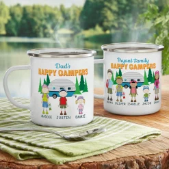 Happy Campers Metal Enamel Mug