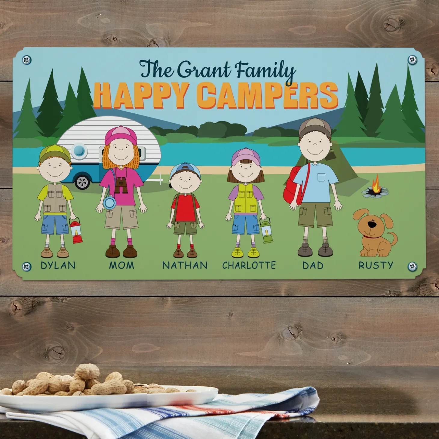 Happy Campers Metal Sign