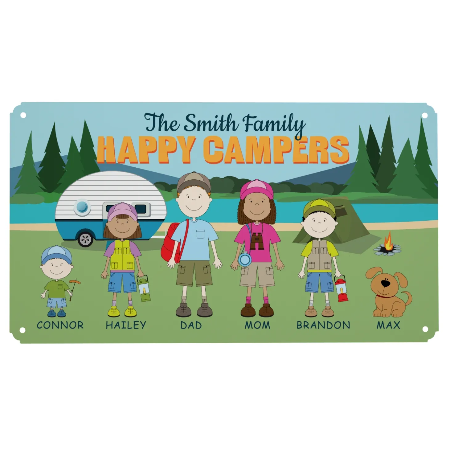 Happy Campers Metal Sign
