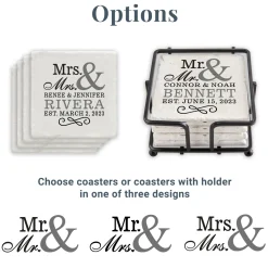 Happy Couple Tile Coaster Set