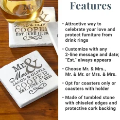 Happy Couple Tile Coaster Set