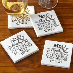 Happy Couple Tile Coaster Set